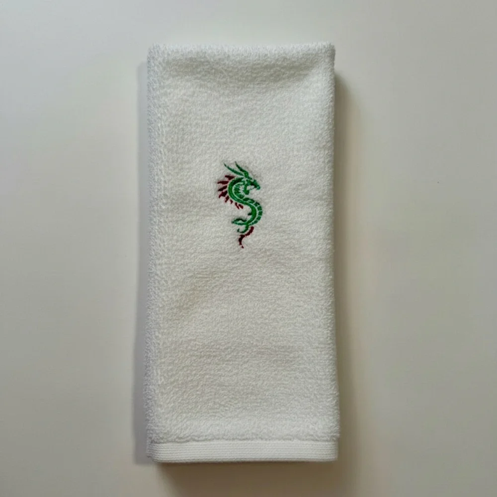 Mahjong Embroidered Dragon Hand Towel Hostess Gift Mahj Decor